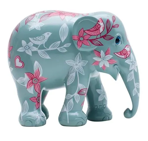 Produktbild: Elephant Parade - Elefanten Deko | Handbemalt | Deko Elefant Figur Bunt Wohnzimmer Pop-Art Deko Figuren Elefanten Statue aus Harz Dekofiguren Wohnzimmer - A Love Story | 15cm