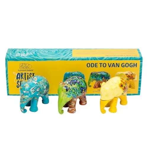 Produktbild: Elephant Parade - Elefanten Deko | Handbemalt | Elefant Figur Bunt Deko Elefant | 3er Set | Afrika Elefanten Deko Figuren aus Harz Dekofiguren Wohnzimmer - Multipack Ode to Van Gogh | 7cm