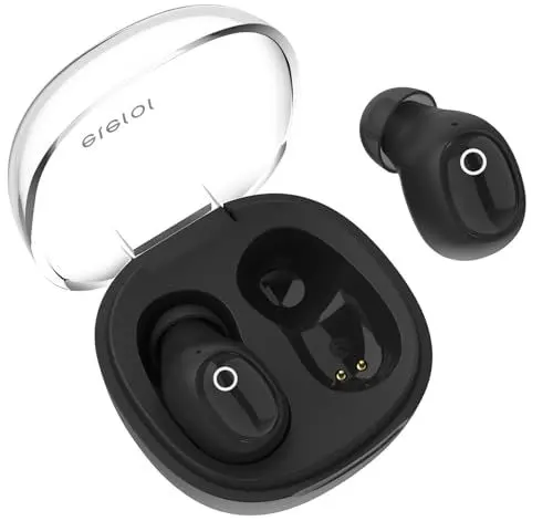 Produktbild: eleror Kabellose Ohrhörer für kleine Ohren, Damen, Herren,Bluetooth-Ohrhörer für kleine Gehörgänge, Mini-Ohrstöpsel, kabellose Bluetooth-Kopfhörer für iPhone, Android-Ohrhörer (Schwarz)