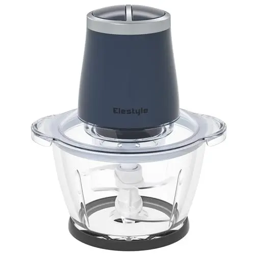 Produktbild: elestyle Multi Zerkleinerer 500W Universalzerkleinerer - Elektrozerkleinerer mit 4 zweistufige Klingen- 1,2 L Schüssel, 2 Geschwindigkeiten für Fleisch, Gemüse und Obst