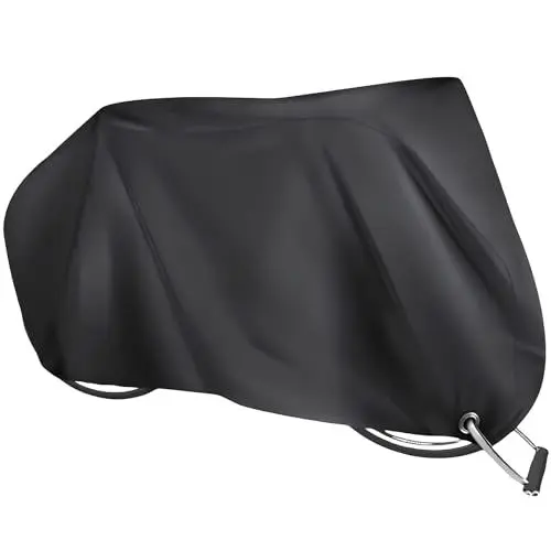 Produktbild: Elezenioc Fahrradabdeckung,190T Nylon Fahrradschutzhülle für 2 Fahrräder,Fahrradgarage Schutzhülle Wasserdichtes Anti-UV mit Verriegelungsloch,Fahrradabdeckung für Mountainbikes Rennräder, Bis Zu 29''