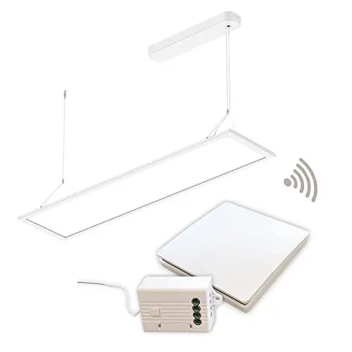 Produktbild: ELG Leuchten LED Pendelleuchte mit Funkschalterset 50 Watt 3000K (4350lm) direkt (70%) indirekt (30%)strahlend Bürolampe Arbeitsplatzleuchte Schreibtischleuchte Hängeleuchte Designleuchte Pendellampe