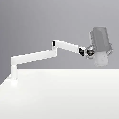 Produktbild: Elgato Wave Mic Arm LP White - Premium Low Profile Mikrofonarm für einen sauberen Arbeitsplatz, Tischklemme, vielseitig, voll einstellbar, ideal für Podcast, Streaming, Gaming, Home Office
