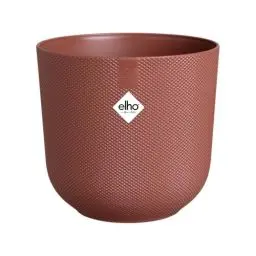Produktbild: elho Jazz Round 14 cm blumentopf - Kleiner Pflanzentopf für den Innenbereich - 100% recycelter Kunststoff - Einzigartige Struktur - Ø 14.2 x H 13.1 cm - Rot/Toskanisches Rot