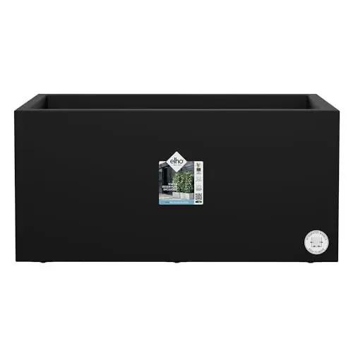 Produktbild: elho Vivo Next Lang 80 - Blumenkasten für Innen & Außen - 100% Recyceltem Plastik - L 78.0 x H 37.9 cm - Schwarz/Living Schwarz