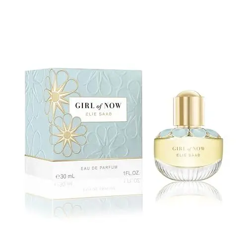 Produktbild: Elie Saab Girl of Now 30 ml – Eau de Parfum für Frauen – Blumiger Gourmand-Duft – Süchtig Machende Noten von Mandel, Orangenblüte und Patschuli – Transparenter Glasflakon