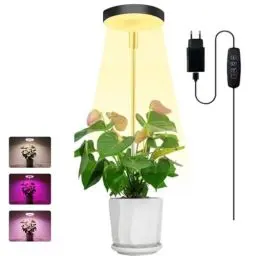 Produktbild: ELINKUME Pflanzenlampe,LED Vollspektrum Pflanzenlicht für Zimmerpflanzen mit Verstellbare Höhe,16CM Halo Pflanzenleuchte mit Zeitschaltuhr 3/9/12 Std,10 Helligkeit,3 Lichter Modi Für Kleine Pflanzen