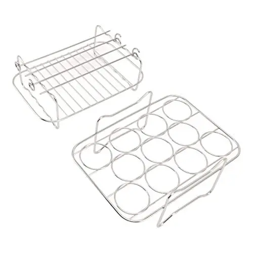 Produktbild: Elite Dampfgarer-Gestell-Set mit Gedämpftem Eierregal, Grillspieß-Set, Fritteusen-Rack-Akzenten, Ideal für -Dampfgarer