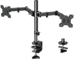 Produktbild: ELIVED Monitor Halterung 2 Monitore für 13-32 Zoll LED/LCD Bildschirm von VESA 75/100, Dual Monitor Halterung Neigbar 180° Schwenkbar 180°, Höhenverstellbar Monitor Arm Schreibtisch, 8 kg pro Arm