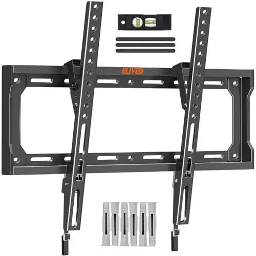 Produktbild: ELIVED TV Wandhalterung Neigbar Fernseher Wandhalterung für die meisten 26-60 Zoll Flach & Curved LED, LCD, OLED, Plasma TVs bis zu 45kg mit Max VESA 400x400mm, EV3036