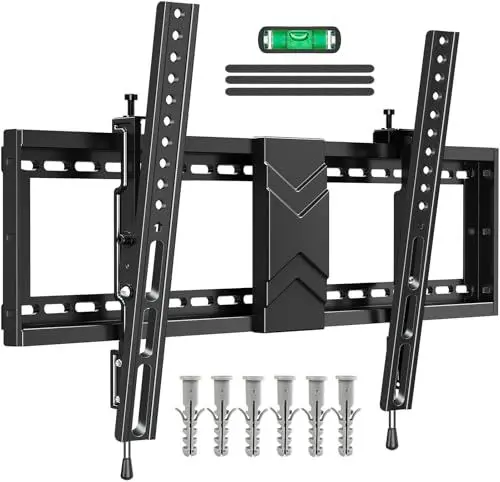 Produktbild: ELIVED TV Wandhalterung Neigbare für die meisten 37-75 Zoll Flachen & Gebogenen TVs mit Max. VESA 600x400mm, große TV Halterung bis zu 40kg, Flachbildschirmhalterung mit Niveauregulierung EV1038