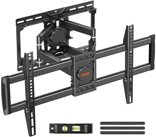 Produktbild: ELIVED TV Wandhalterung für die meisten 37-84 Zoll Fernseher bis zu 45kg, TV Halterung max. VESA 600x400mm, Gelenkarm mit hochwertigem Kugellager für reibungslose TV Bewegungen, EV3023