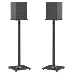Produktbild: ELIVED Universal Lautsprecherständer 785mm-Höhe mit Glassockel für Satellitenlautsprecher Regallautsprecher, Integriertes Kabelmanagement für Teufel JBL Sony usw. 10kg Tragkraf, 1 Paar
