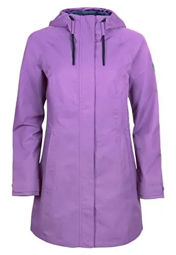 Produktbild: ELKLINE Damen Regenmantel Feel Good | wasserdicht halblang | verstellbare Kapuze Softshell Regenjacke | 2022023, Farbe:hyacinth, Größe:38