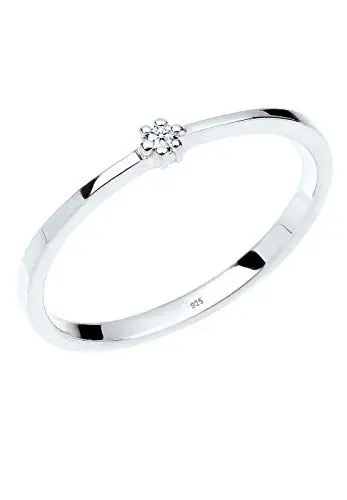 Produktbild: Elli DIAMONDS Ring Damen Verlobungsring mit Diamant in 925 Sterling Silber (0.015 ct.)