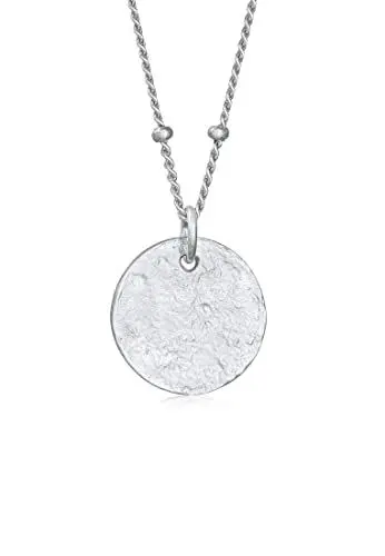 Produktbild: Elli Damen Kugel Plättchen Anhänger Gehämmert in 925 Sterling Silber