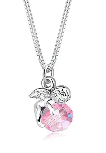 Produktbild: Elli Halskette Damen Anhänger Engel mit Kristall in 925 Sterling Silber