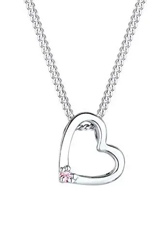 Produktbild: Elli Halskette Damen Herz Anhänger mit Kristall in 925 Sterling Silber