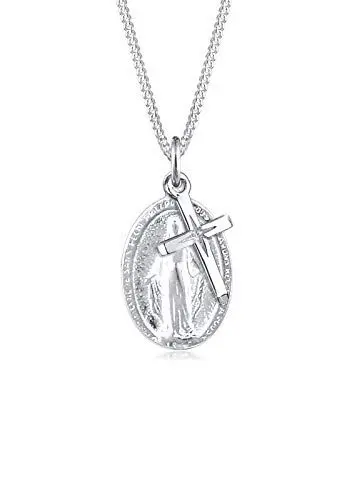 Produktbild: Elli Halskette Damen Marienbild Kreuz Anhänger Spirituell in 925 Sterling Silber
