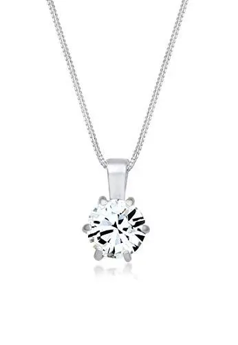 Produktbild: Elli Halskette Damen Panzer Solitär Funkelnd mit Kristall in 925 Sterling Silber