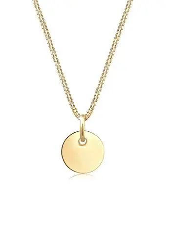 Produktbild: Elli Halskette Damen Plättchen Anhänger Basic Geo Look in 925 Sterling Silber