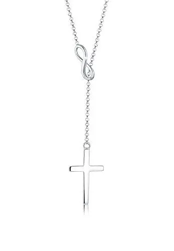 Produktbild: Elli Halskette Damen Y-Kette mit Kreuz Infinity Symbol in 925 Sterling Silber