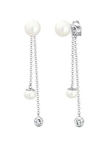 Produktbild: Elli Ohrringe Damen Ohrhänger Elegant mit Süßwasserperlen und Kristallen in 925 Sterling Silber