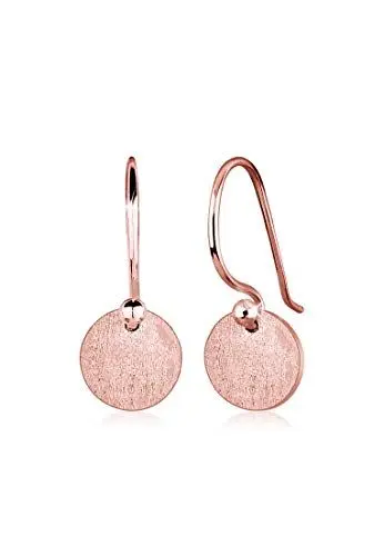 Produktbild: Elli Ohrringe Damen Hänger Kreis Geo Matt in 925 Sterling Silber Rosévergoldet