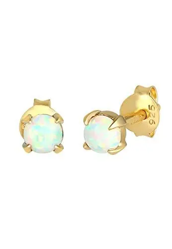 Produktbild: Elli Ohrringe Damen Ohrstecker Filigran Trend mit synthetischem Opal in 925 Sterling Silber