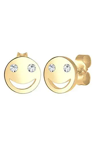 Produktbild: Elli Ohrringe Damen Ohrstecker Smile Face mit Kristall in 925 Sterling Silber