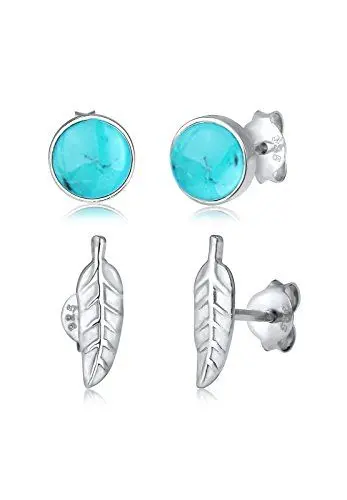 Produktbild: Elli Ohrringe Damen Set Feder Boho Festival aus 925 Sterling Silber