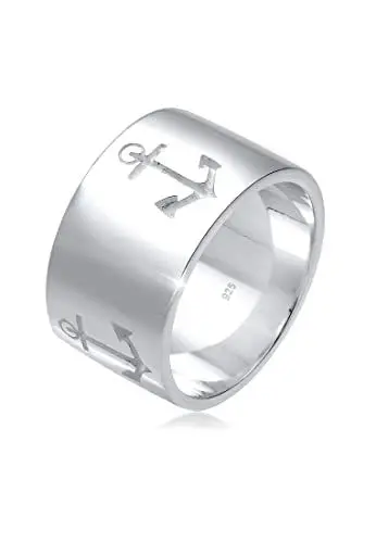Produktbild: Elli Ring Damen Bandring Anker Motiv Maritim in 925 Sterling Silber