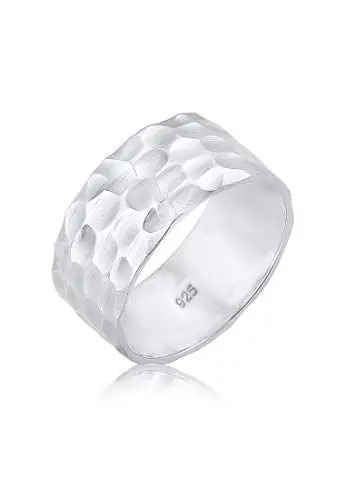 Produktbild: Elli Ring Damen Bandring Basic Gehämmert in 925 Sterling Silber , 58mm