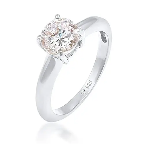 Produktbild: Elli Ring Damen Solitär mit Zirkonia Kristall in 925 Sterling Silber