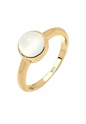 Produktbild: Elli Ring Damen Solitärring mit Mondstein Pastell in 925 Sterling Silber, 56 mm