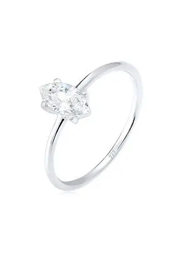 Produktbild: Elli Ring Damen Verlobung Marquise mit Zirkonia Steinen Stein in 925 Sterling Silber