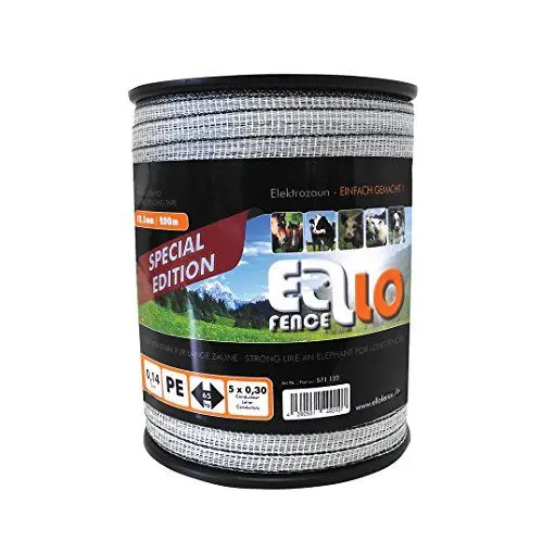 Produktbild: Ellofence Weidezaunband 12,5mm, Topqualität für extra lange Zäune (200m)