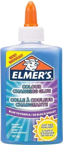 Produktbild: Elmer's 2109507 PVA-Kleber mit Farbwechsel | ideal zur Herstellung von Schleim | auswaschbar | blau zu lila | 147 ml | 1 Stück