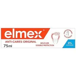 Produktbild: ELMEX - Elmex Zahnpasta gegen Karies Original 0% Farbstoffe – Karies – empfindliche Zähne, schmerzhaftes Zahnfleisch, Schutz des Zahnschmelzes – 75 ml