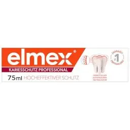 Produktbild: elmex Zahnpasta Kariesschutz Professional 75 ml – medizinische Zahnreinigung für hochwirksamen Kariesschutz – mit patentiertem Zuckersäuren-Neutralisator