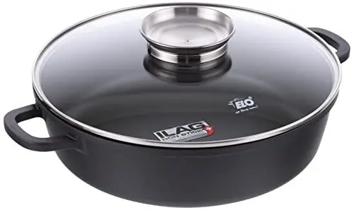 Produktbild: ELO 86689 Alucast Servierpfanne rund 28 cm, Aluguss, 3.5 liters, schwarz