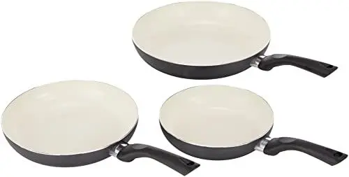 Produktbild: ELO Basic 78204 3 teilig Pfannenset, Aluminium, schwarz, 0 cm, 3-Einheiten, 20/24/28 cm