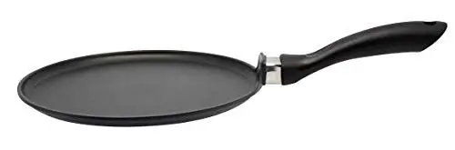 Produktbild: ELO Crepepfanne Ø 28 cm ALUCAST, Pfanne aus energiesparendem Aluminiumguss mit Antihaftbeschichtung, Pfanne für Ceran-, Gas-, Elektro-, Induktionsherde - spülmaschinengeeignet, Farbe: Schwarz
