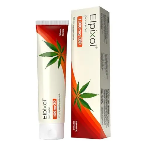 Produktbild: Elpixol Wärmende CBD Creme - Cannabis Salbe mit 1000mg CBD, Zimtöl & Latschenkiefer - Wärmesalbe zur Muskelentspannung und Durchblutung - Pflegende CBD Salbe nach Sport & hoher Belastung (120ml)