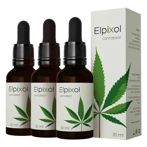 Produktbild: Elpixol® Cannabisöl Tropfen | 100% Nativ und Kaltgepresst | Vegan | Hochdosiert | 30mg pro Tropfen | Omega 3-6-9 (30 ml)