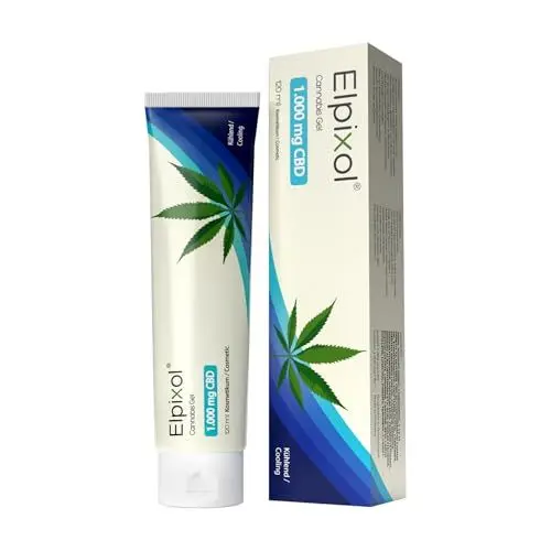 Produktbild: Elpixol Kühlende CBD Creme - Cannabis Salbe mit 1000mg CBD und Menthol – Kühlgel entspannt müde Muskeln und erfrischt strapazierte Haut - Pflegende Salbe nach Sport & hoher Belastung (120ml)