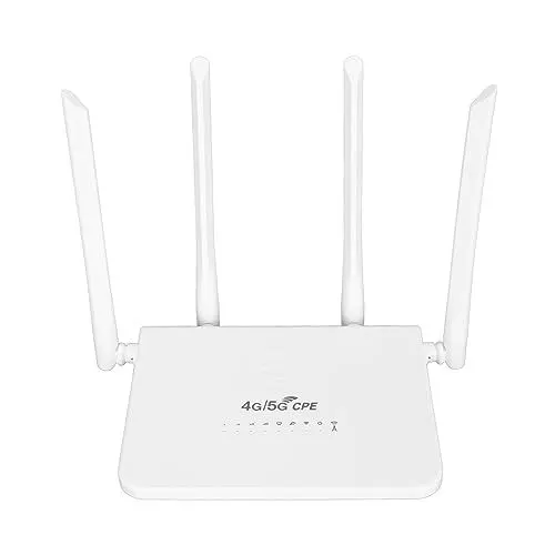 Produktbild: Elprico 4G LTE-WLAN-Router mit SIM-Kartensteckplatz, 300 Mbit/s, Entsperren Sie den Mobilen WLAN-Hotspot mit 4 5-dBi-Antennen für das Reisebüro (EU-Stecker)