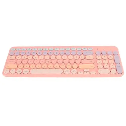 Produktbild: Elprico Kabellose Tastatur, 2,4 G, Niedliche Runde Tastenkappen, Retro-Schreibmaschine, Flexible 96-Tasten-Tastatur in Voller Größe, Plug-and-Play, Ergonomische Tastatur für Computer,