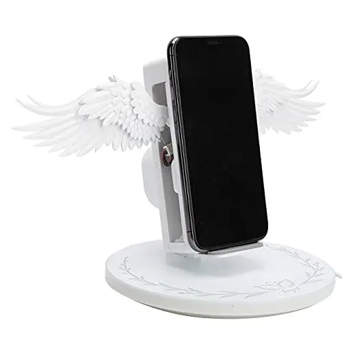 Produktbild: Kabelloses Ladegerät, Kabelloser 10-W-Schnellladeständer Im Angel Wing-Stil, Kabelloser Multifunktions-Ladeständer für Mobiltelefone, Universell für das Büro zu Hause