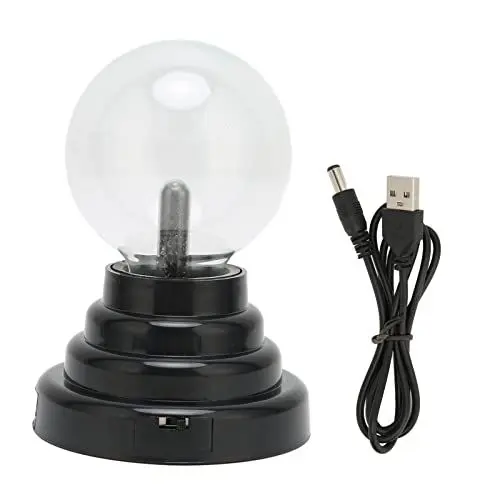 Produktbild: Elprico Plasmalampe, Elektrostatisches Nachtlicht, Plasmakugel, Lichtempfindliche Neutralisation, Dekorative Statische Beleuchtung, Kugellampe für Heimparty(3-Zoll-Akku und USB-Dual-Use)